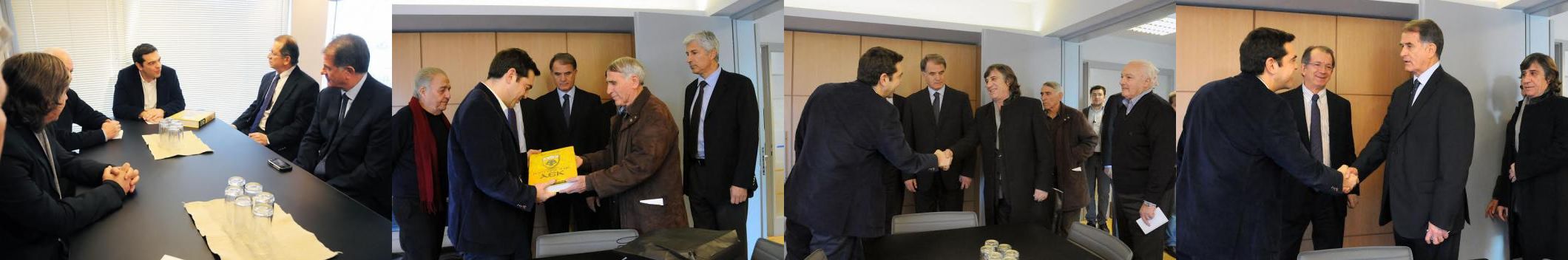 Συνάντηση του Προέδρου του ΣΥΡΙΖΑ, Αλέξη Τσίπρα με τους παλαίμαχους ποδοσφαιριστές της ΑΕΚ
