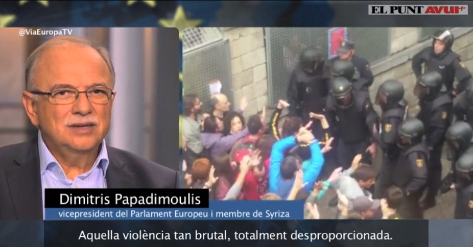 Δημ. Παπαδημούλης: Η κυβέρνηση Ραχόι παίζει ένα επικίνδυνο πολιτικό παιχνίδι στην Καταλονία, που μπορεί να οδηγήσει την κατάσταση εκτός ελέγχου