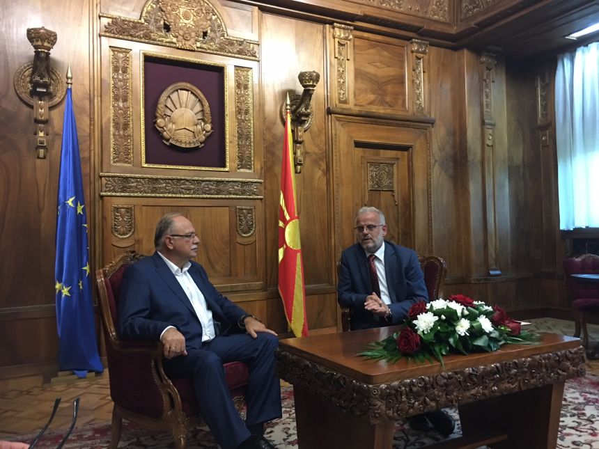 Συνάντηση του Δημ. Παπαδημούλη με τον Πρόεδρο της Βουλής της ΠΓΔΜ, Ταλάτ Τζαφέρι στα Σκόπια