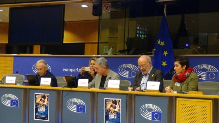 Από την εκδήλωση που διοργάνωσε ο Στέλιος Κούλογλου στο Ευρωκοινοβούλιο - Commander Arian: Γυναίκες, Ζωή, Ελευθερία! 